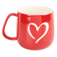 KAFFEEBECHER  450 ml   - Rot, LIFESTYLE, Keramik (9/9,7cm) - X-Mas
