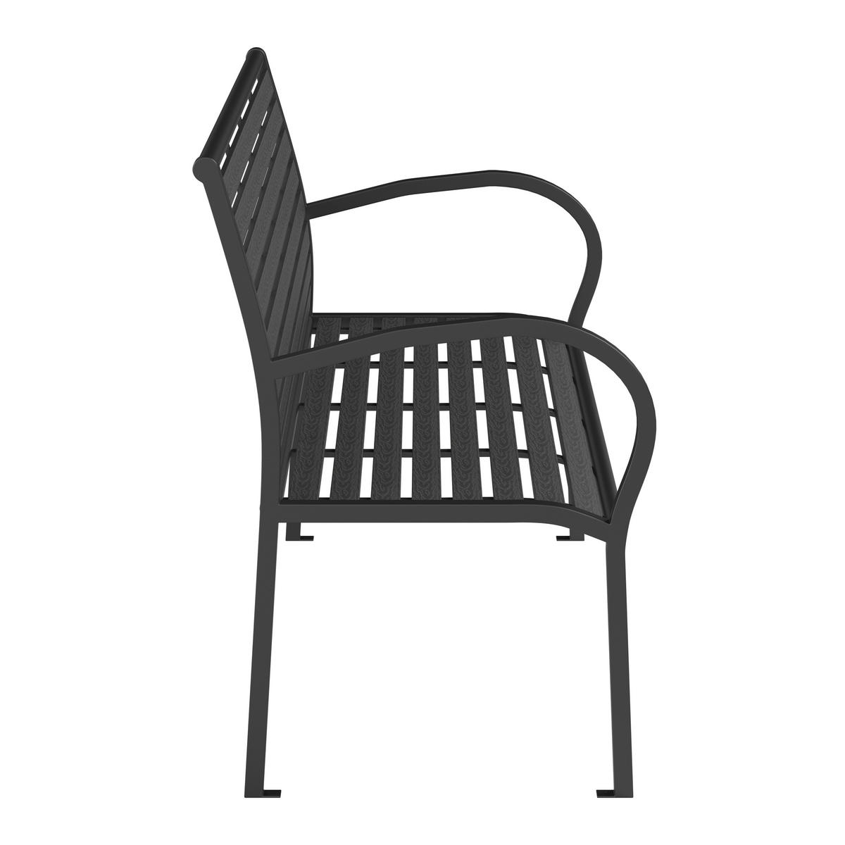 GARTENBANK 125/81/60 cm  in Schwarz  - Schwarz, MODERN, Kunststoff/Metall (125/81/60cm) - Ambia Garden