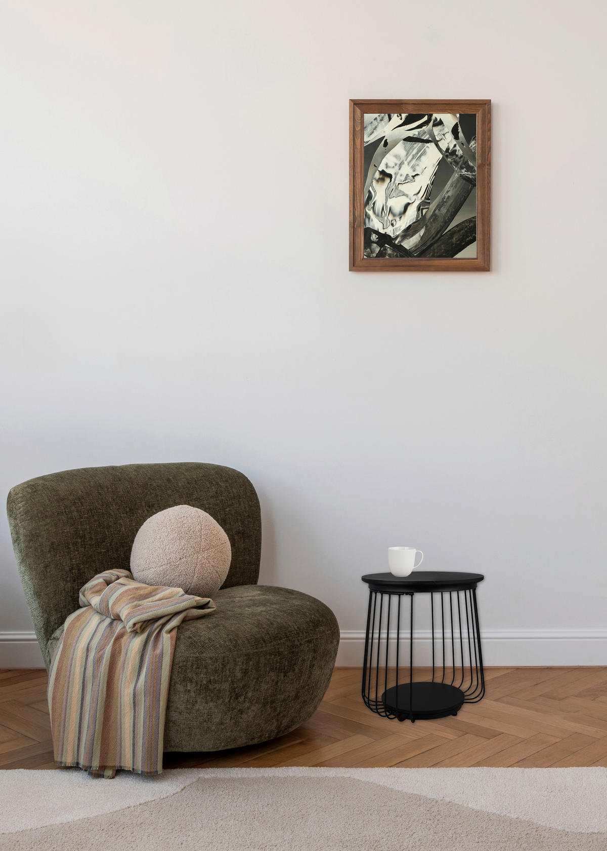 BEISTELLTISCH 35/35/40 cm Schwarz rund  - Schwarz, MODERN, Holzwerkstoff/Metall (35/35/40cm) - Milino