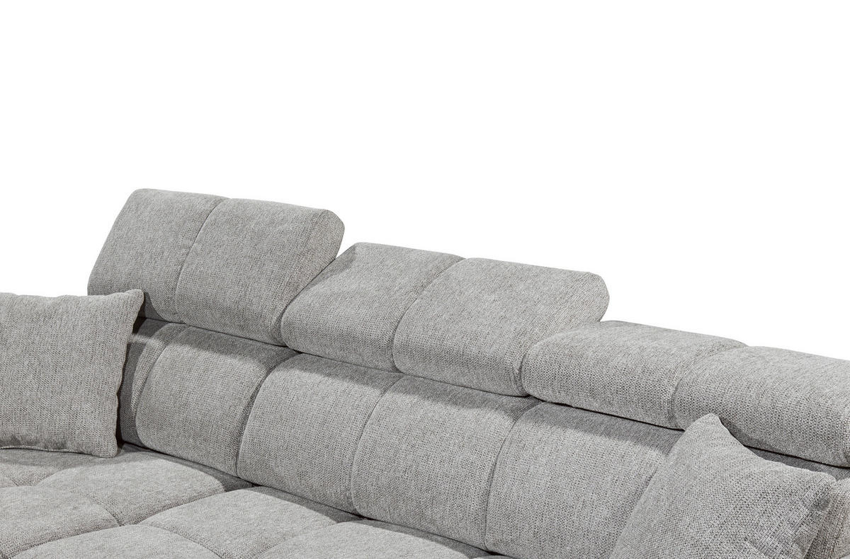ECKSOFA Hellgrau Chenille  - Hellgrau/Schwarz, KONVENTIONELL, Kunststoff/Textil (172/268cm) - Carryhome