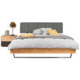 BETT 140/200 cm  in Grau, Buchefarben  - Buchefarben/Schwarz, Natur, Holz/Textil (140/200cm) - Valnatura