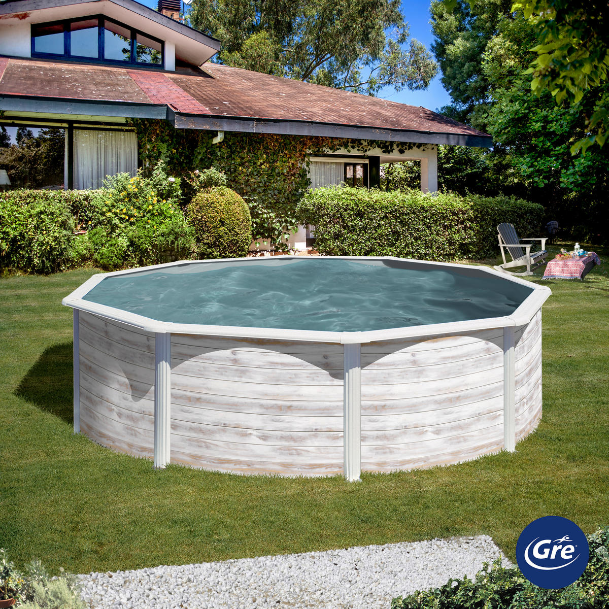 POOL-SET 2024 350/120 cm  - Weiß, KONVENTIONELL, Metall (350/120cm) - Gre