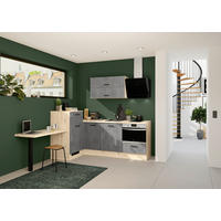 ECKKÜCHE 241/225 cm  Grau  - Eichefarben/Schwarz, Design, Holzwerkstoff/Metall (241/225cm) - Impuls