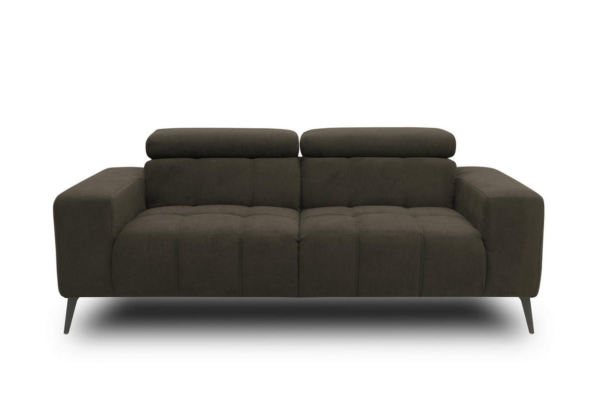 2-SITZER-SOFA TRENTO Mikrofaser  - Dunkelgrau/Schwarz, MODERN, Textil/Metall (208/79/104cm) - MID.YOU