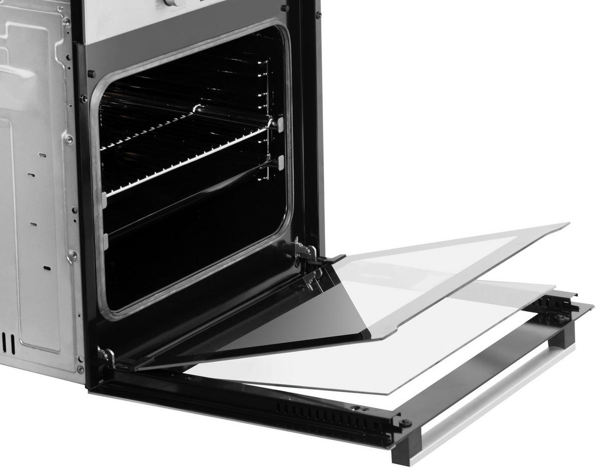 BACKOFENSET ASET1406600I  - Edelstahlfarben/Schwarz, Trend, Glas/Metall (59,5/59,5/56,5cm) - Respekta