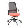 DREHSTUHL Netzbespannung, Webstoff Orange, Schwarz  - Schwarz/Orange, MODERN, Kunststoff/Textil (70/103-115/70cm)