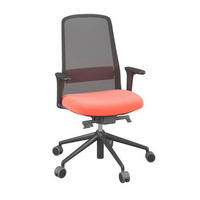DREHSTUHL Netzbespannung, Webstoff Orange, Schwarz  - Schwarz/Orange, MODERN, Kunststoff/Textil (70/103-115/70cm)