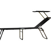DREIBEINLIEGE Aluminium Schwarz, Alufarben - Schwarz/Alufarben, Design, Textil/Metall (58/42/190cm) - Jan Kurtz