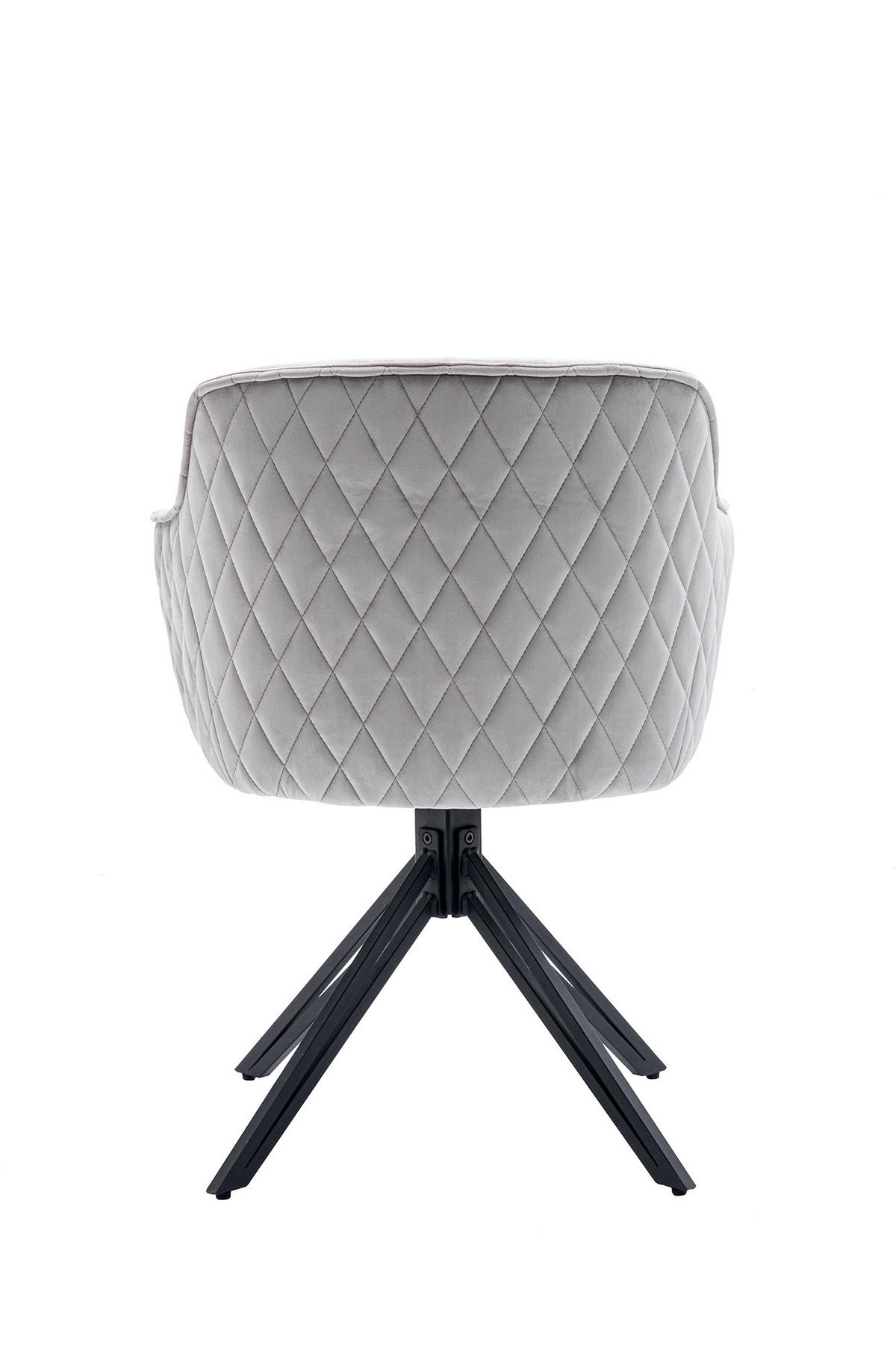 DREHSTUHL  in Samt Hellgrau  - Hellgrau/Schwarz, MODERN, Textil/Metall (59/83/60cm) - Livetastic
