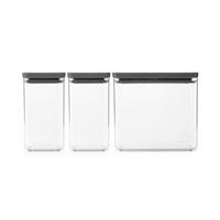 SET POSOD ZA SHRANJEVANJE  Tasty+  44,1/20,1/11,2 cm           - temno siva/prosojno, Basics, umetna masa (44,1/20,1/11,2cm) - Brabantia