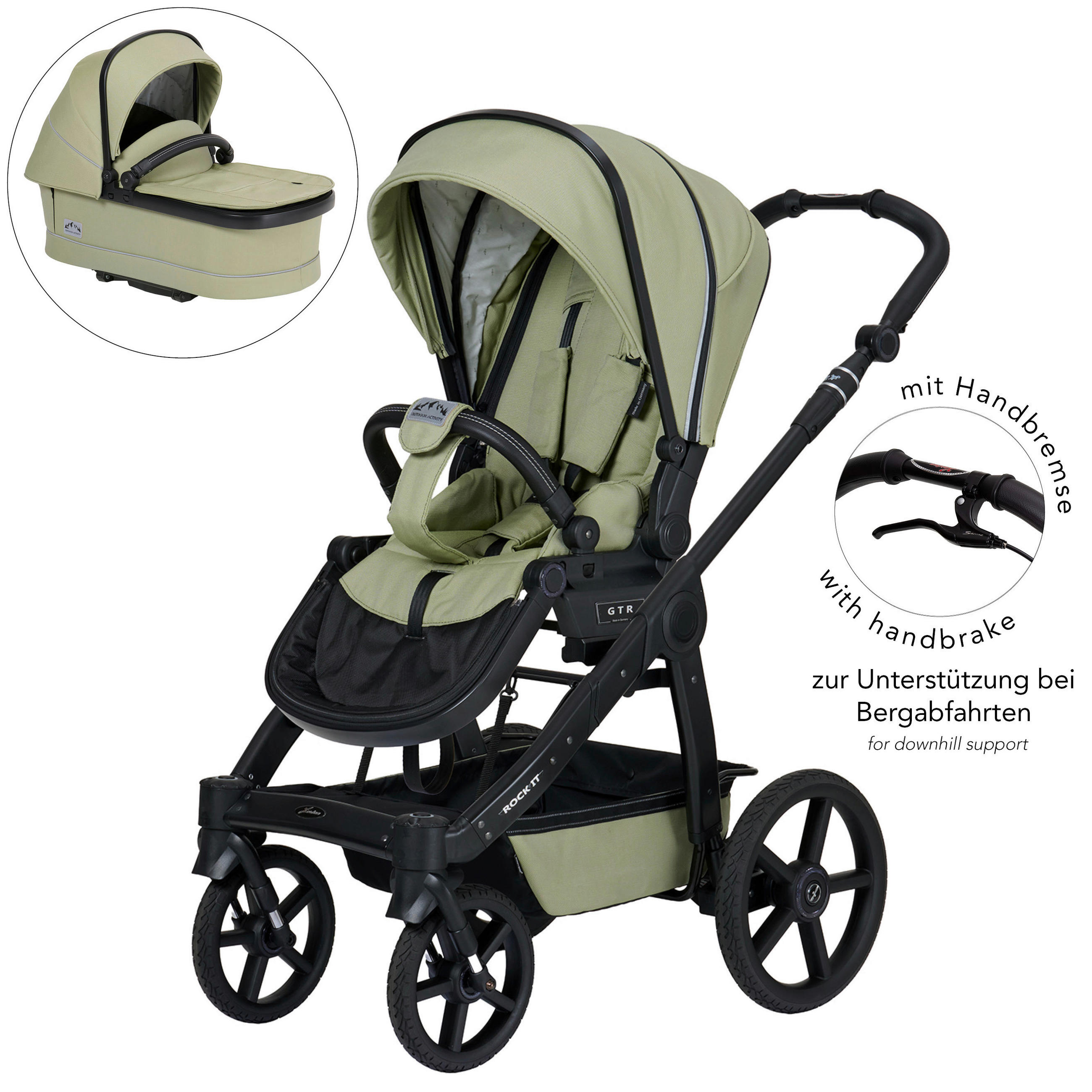 Hartan Kinderwagenset Rock IT HB Outdoor Hellgrün 58x120x102 cm