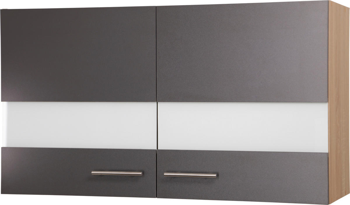 KÜCHENOBERSCHRANK 100/56,1/34,6 cm  in Eichefarben, Grau  - Eichefarben/Silberfarben, Basics, Glas/Holzwerkstoff (100/56,1/34,6cm) - Respekta