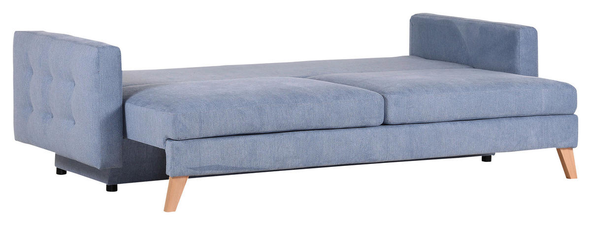 BÄDDSOFFA i flatväv ljusblå  - ljusblå/naturfärgad, Klassisk, textil (225/70/98cm) - Livetastic