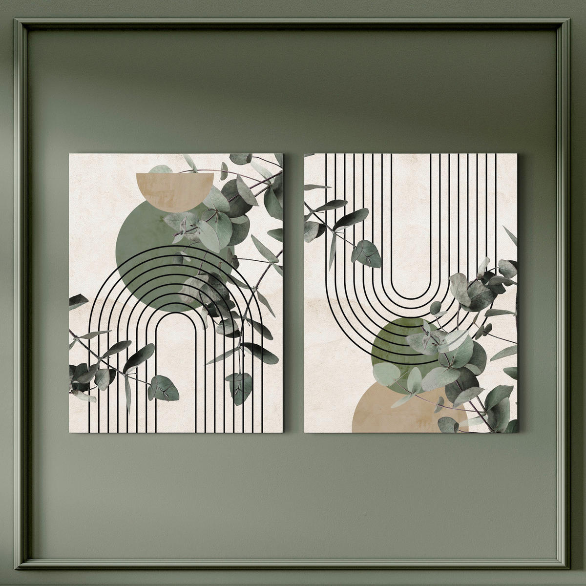 BILDERSET 2x32/42 cm  - Multicolor, Basics, Holz/Textil (2x32/42cm)