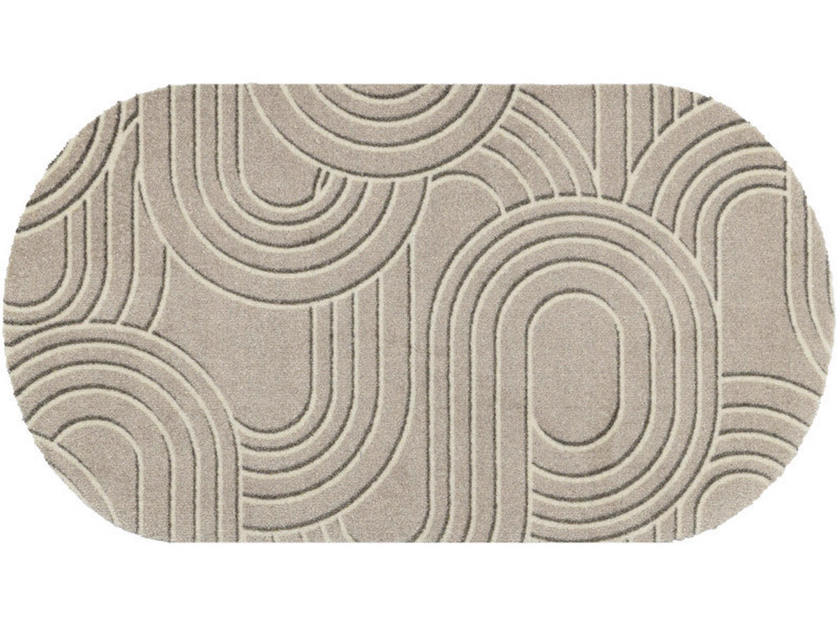 FUßMATTE 50/90 cm Sand Twist  - Beige, KONVENTIONELL, Kunststoff/Textil (50/90cm) - wash+dry