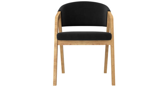 ARMLEHNSTUHL in Mikrofaser - Schwarz, KONVENTIONELL, Holz/Textil (59/96/60cm) - Carryhome