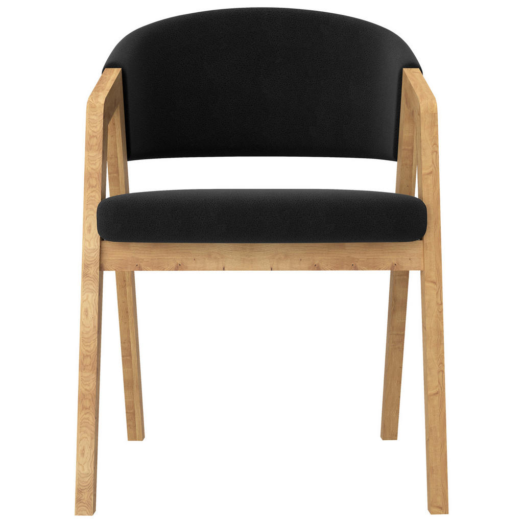 Thumbnail - Carryhome Armlehnstuhl, Schwarz, Textil, Eiche, massiv, eckig, 59x96x60 cm, Stoffauswahl, Esszimmer, Stühle, Esszimmerst...