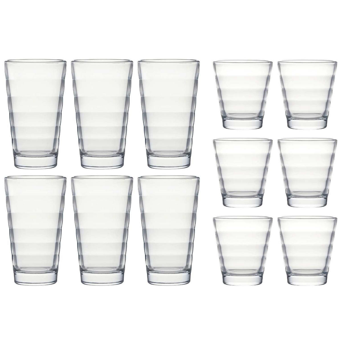 GLÄSERSET Onda 12-teilig  - Transparent, KONVENTIONELL, Glas - Leonardo