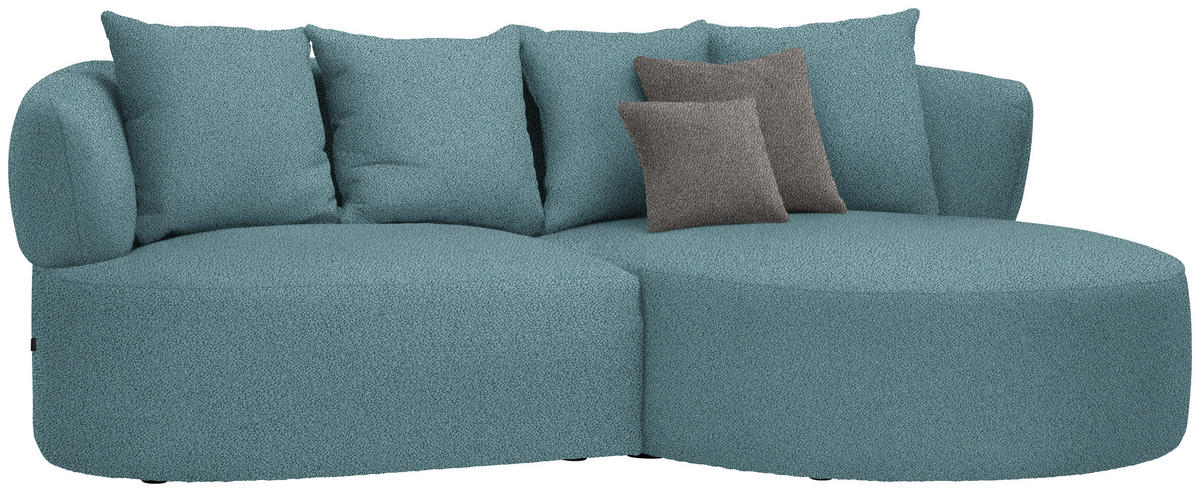 ECKSOFA in Plüsch Petrol  235/166 cm  - Petrol/Schwarz, MODERN, Kunststoff/Textil (235/166cm) - Hom`in