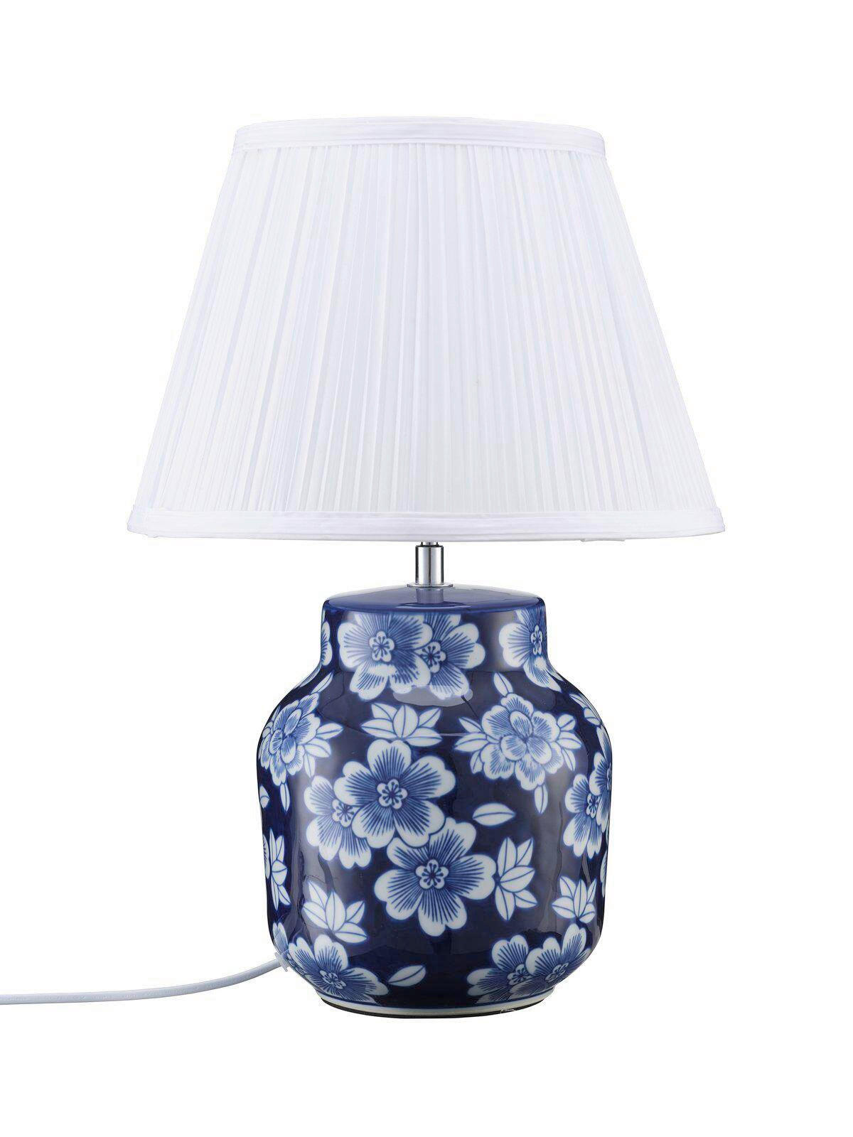 TISCHLEUCHTE 32/47/32 cm   - Blau, LIFESTYLE, Keramik/Textil (32/47/32cm) - PR Home