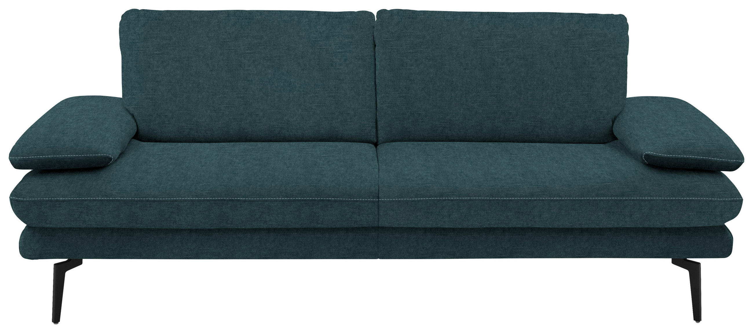 3-SITZER-SOFA in Velours Petrol  - Beige/Petrol, Design, Textil/Metall (222/89/104cm) - Dieter Knoll