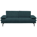 3-SITZER-SOFA in Velours Petrol  - Beige/Petrol, Design, Textil/Metall (222/89/104cm) - Dieter Knoll