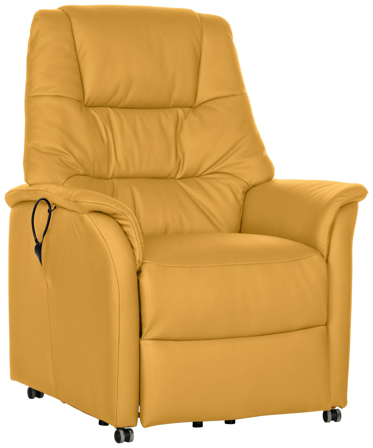 RECLINERFÅTÖLJ i gul  - gul, Klassisk, läder (88/114/88cm) - Livetastic