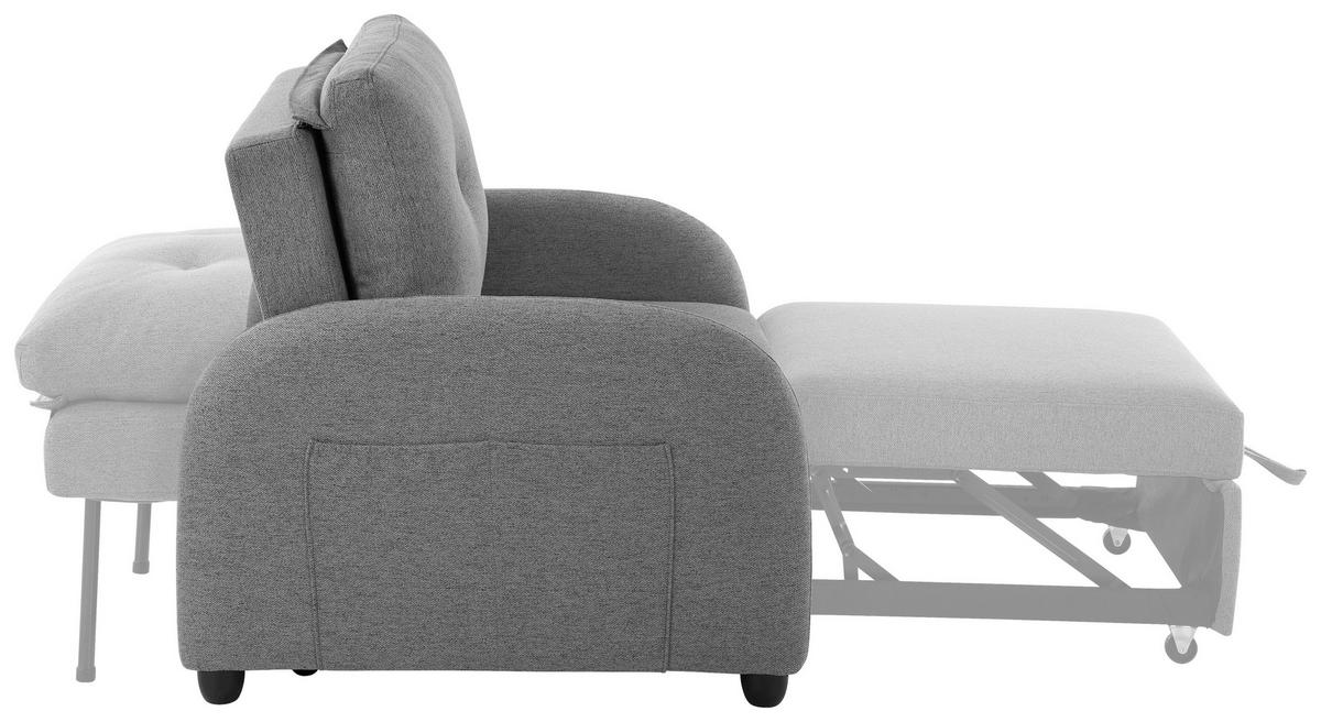 SCHLAFSESSEL Leinenoptik Dunkelgrau    - Dunkelgrau/Schwarz, Design, Kunststoff/Textil (102/94/95cm) - Livetastic