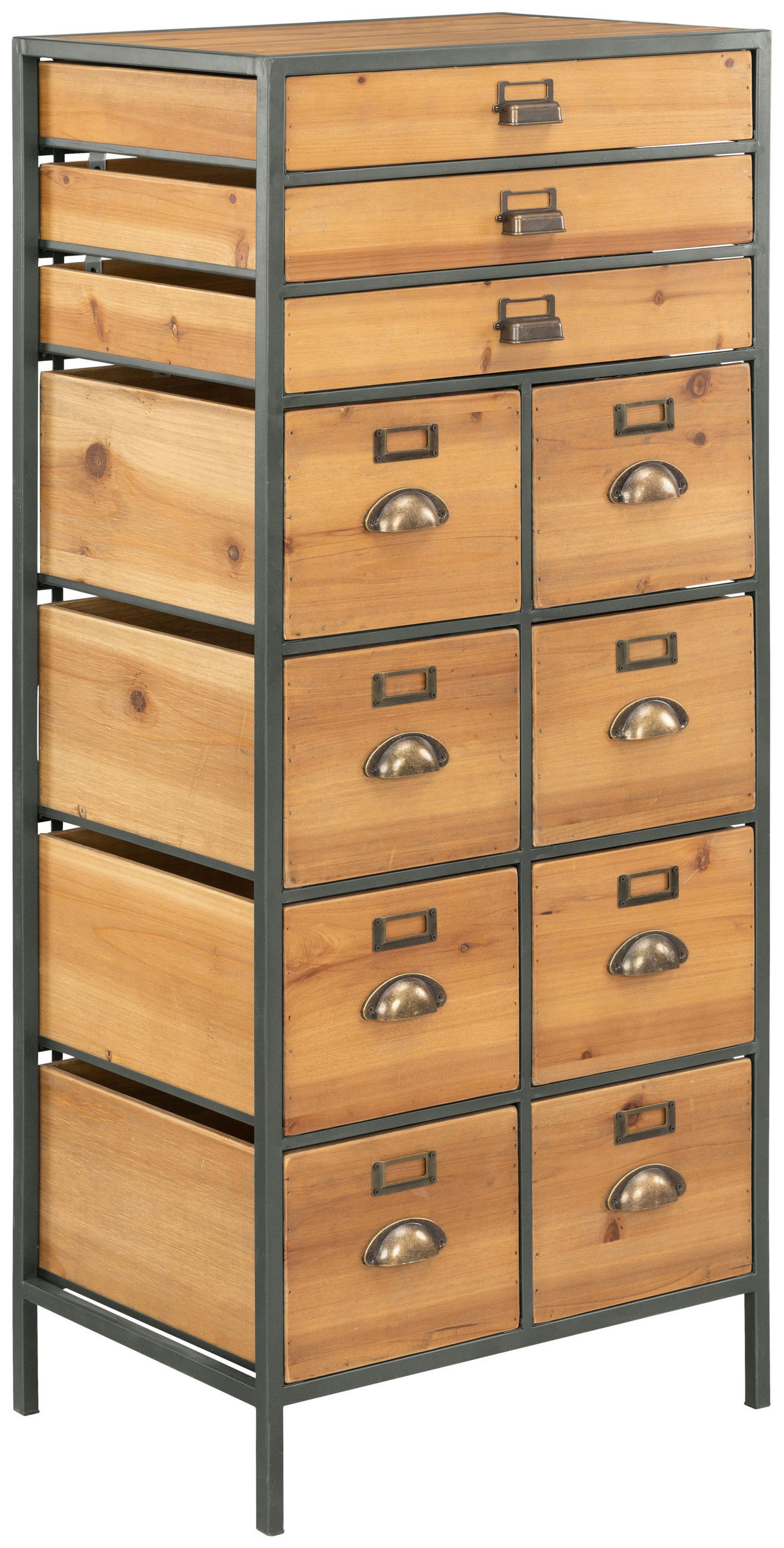 Livetastic Kommode Natur, Schwarz 50x120x38 cm
