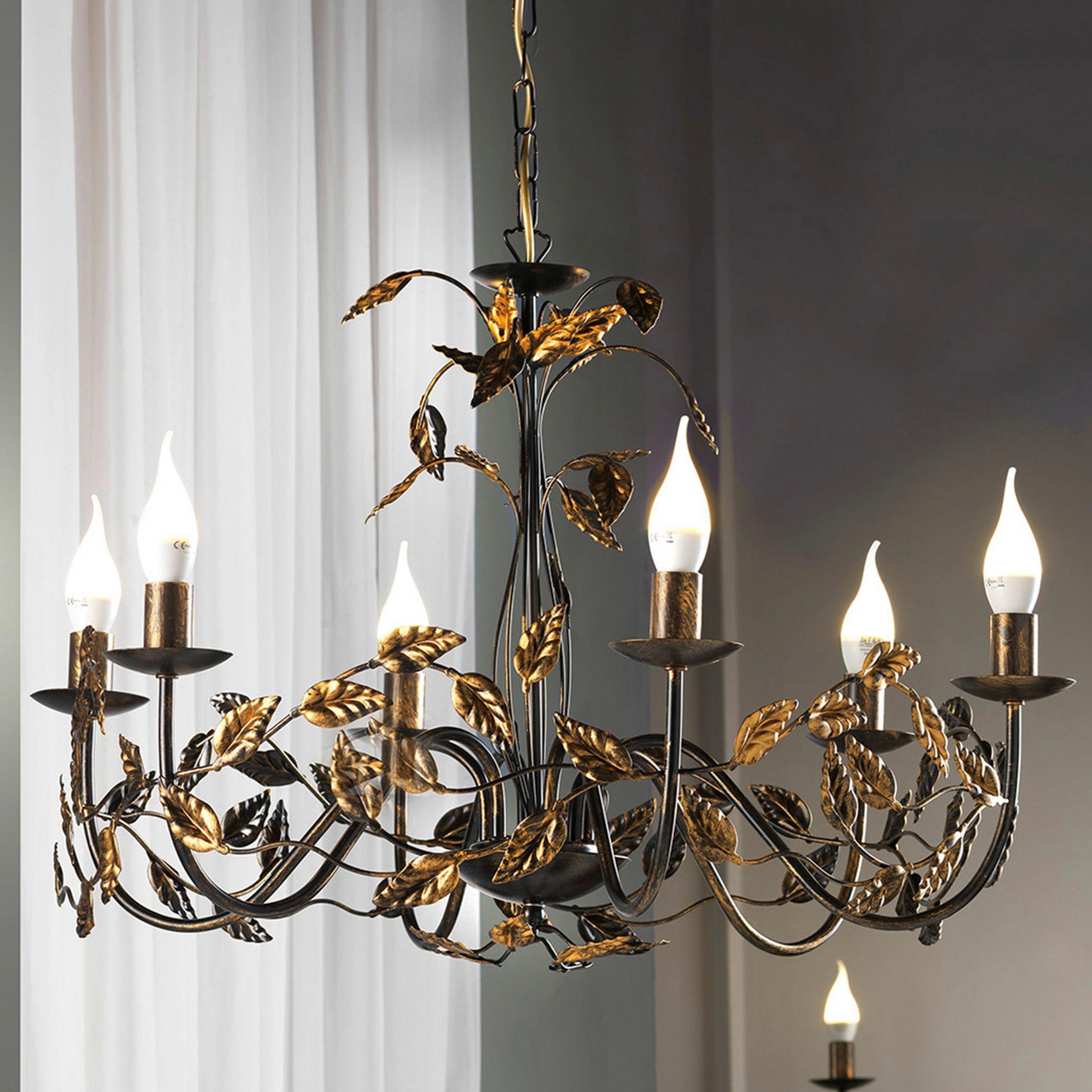 KRONLEUCHTER 4914 CAROLINA 70/70/110 cm   - Bronzefarben, Basics, Metall (70/70/110cm)