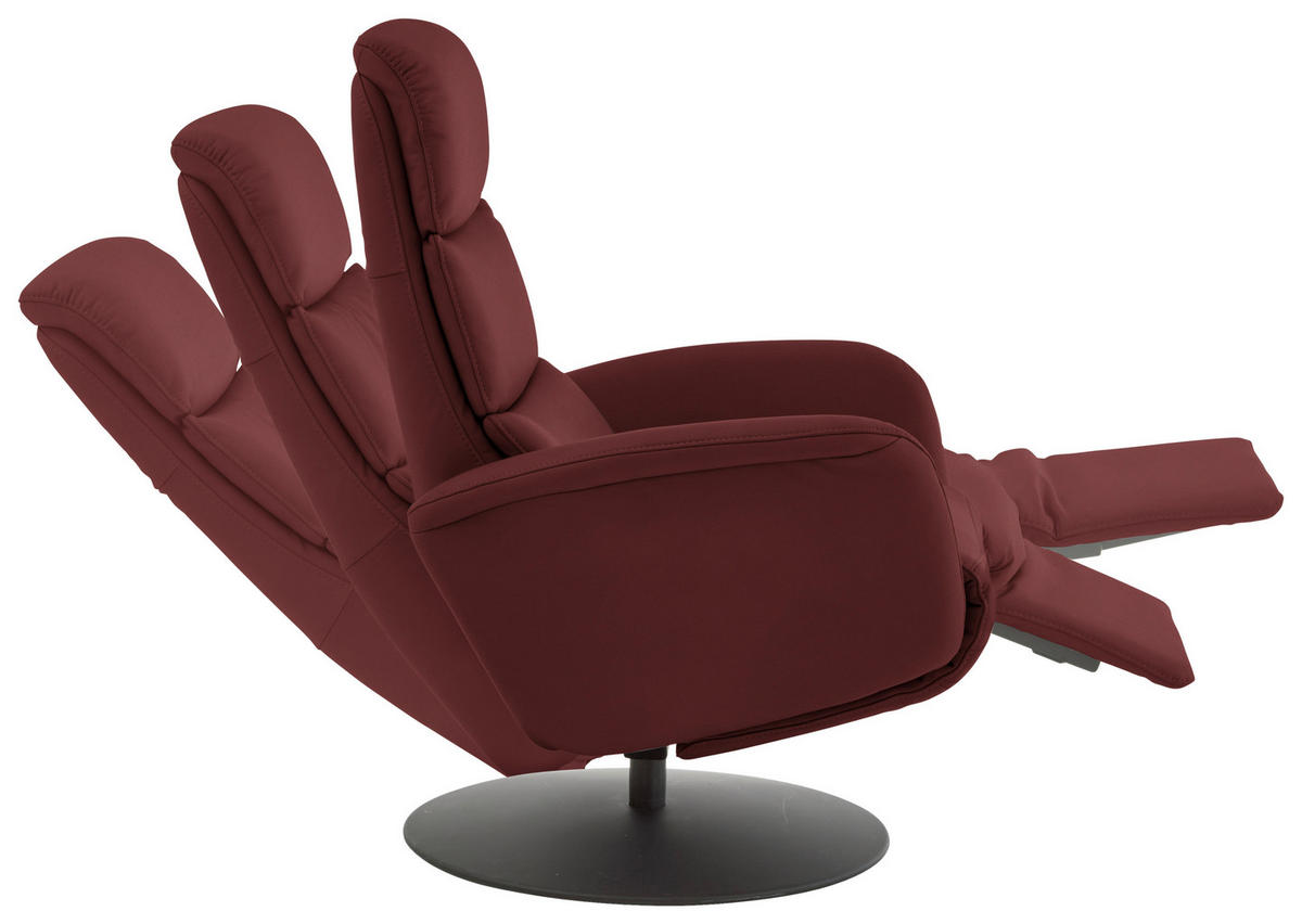RELAXSESSEL in Leder Brombeere  - Brombeere/Schwarz, Design, Leder/Metall (76/108/86cm) - Dieter Knoll
