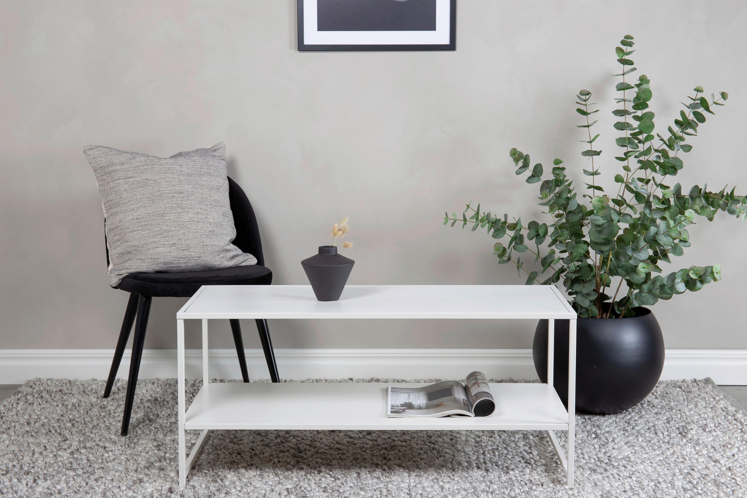 COUCHTISCH 102/43/45 cm rechteckig Weiß  - Weiß, Design, Metall (102/43/45cm) - Livetastic