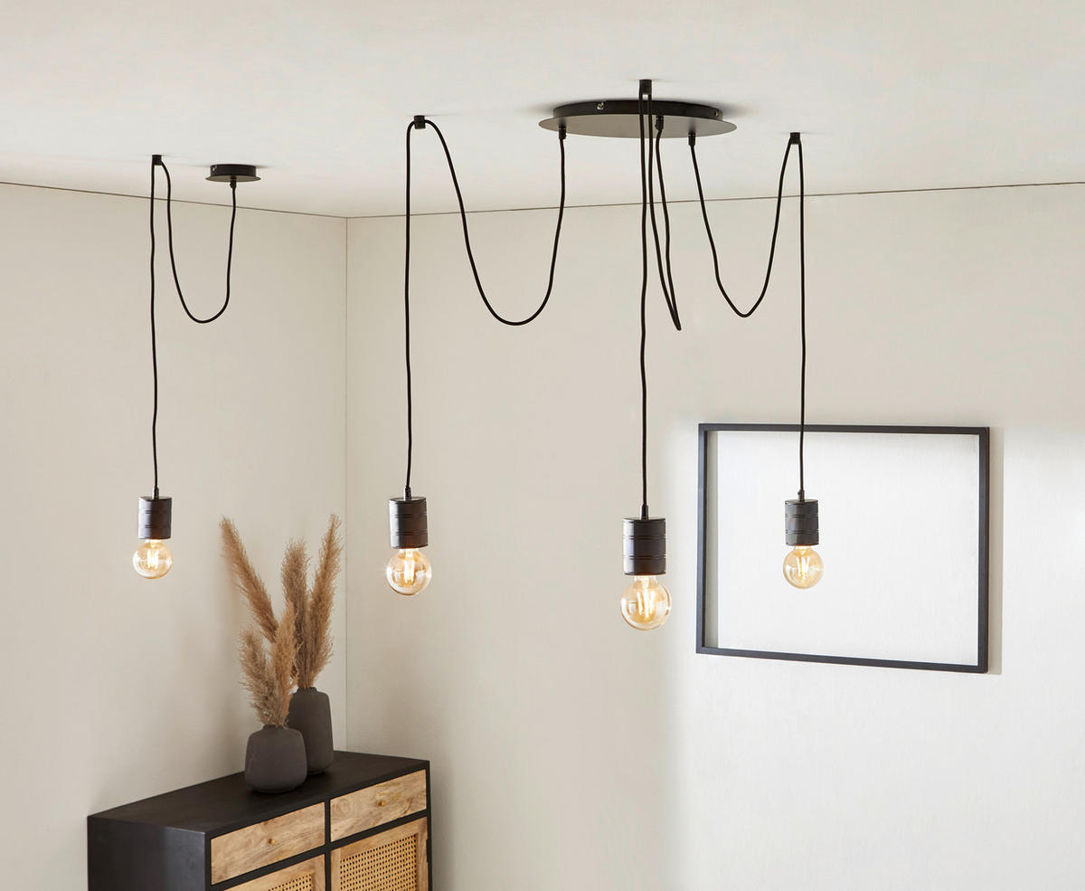 HÄNGELEUCHTE 35/160 cm  - Schwarz, Trend, Metall (35/160cm) - Marama