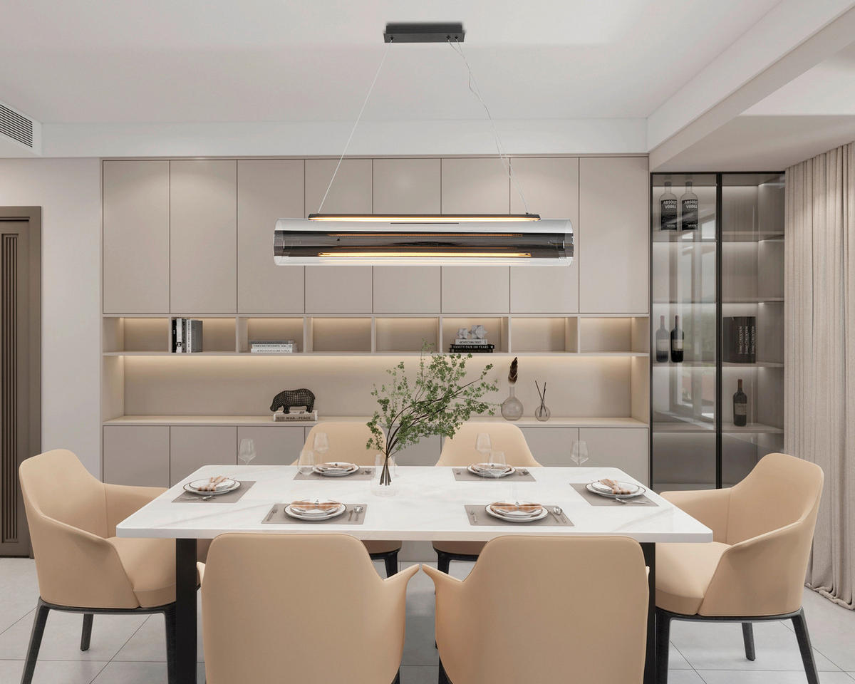 LED-HÄNGELEUCHTE Lumos 100/16/169,5 cm   - Chromfarben/Schwarz, Design, Glas/Kunststoff (100/16/169,5cm) - Dieter Knoll