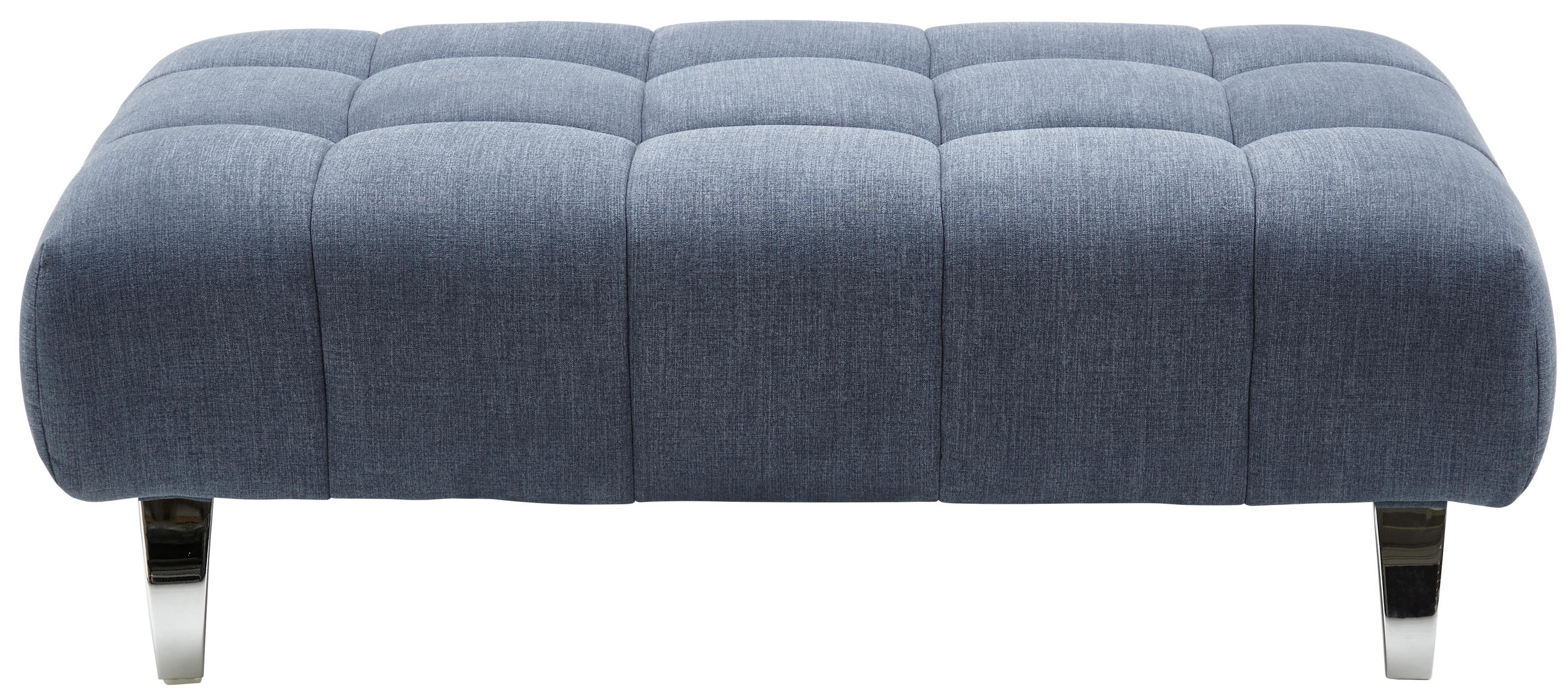 HOCKER Mikrofaser Blau  - Chromfarben/Blau, Design, Textil (126/43/76cm) - Beldomo Style