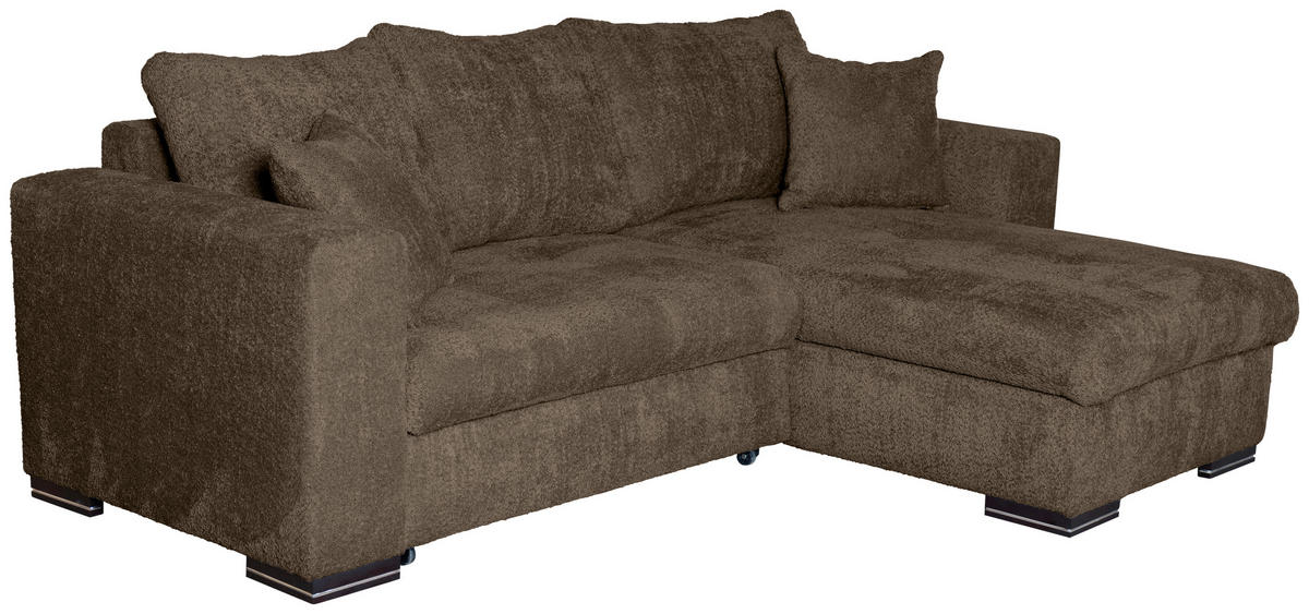 ECKSOFA Braun Webstoff  - Braun, KONVENTIONELL, Holz/Textil (170/235cm) - Carryhome