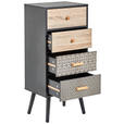 KOMMODE , 38/84,7/29 cm, 4 Schublade(n)  - Multicolor/Schwarz, Trend, Holz/Holzwerkstoff (38/84,7/29cm) - Carryhome