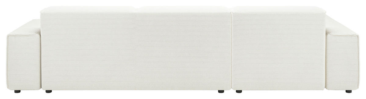 ECKSOFA in Cord Weiss  - Weiss/Schwarz, Design, Kunststoff/Textil (189/300cm) - Pure Home Lifestyle