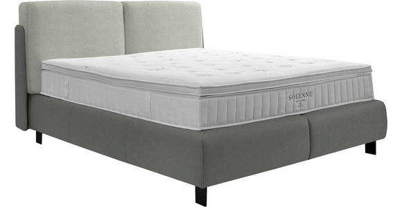 BOXSPRINGBETT 180/200 cm  in Grau, Hellgrau  - Hellgrau/Schwarz, Design, Textil/Metall (180/200cm) - Johann Jakob