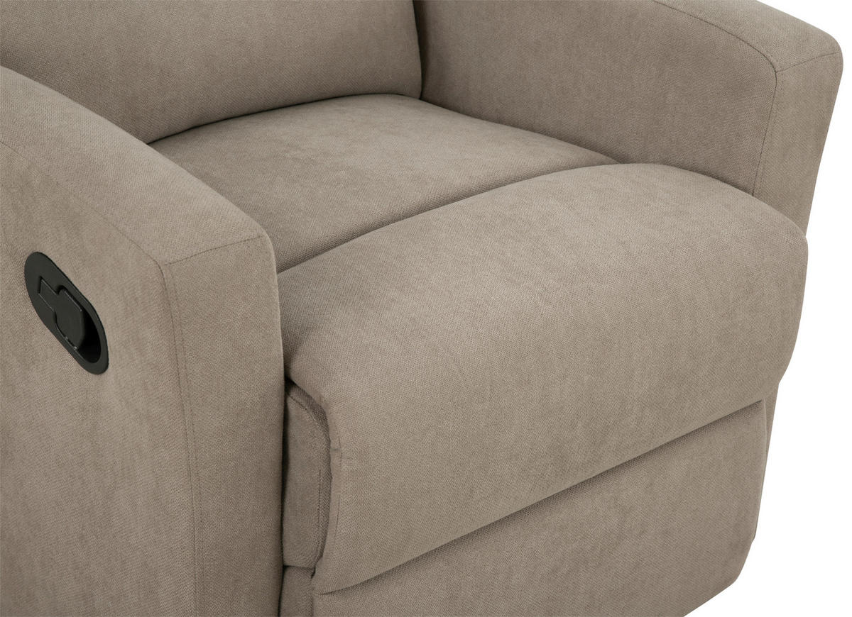 SITZGARNITUR Leinenoptik Taupe  - Taupe/Schwarz, KONVENTIONELL, Textil/Metall - P & B