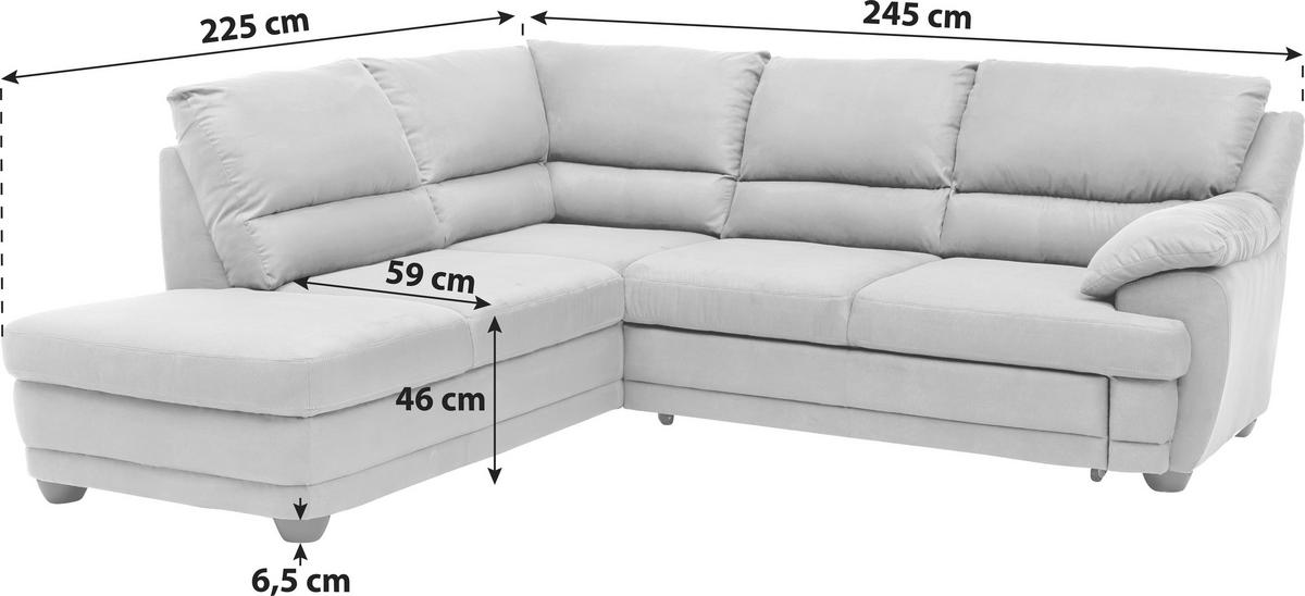ECKSOFA in Lederlook Rot  - Rot, Design, Kunststoff/Textil (225/245cm) - Livetastic