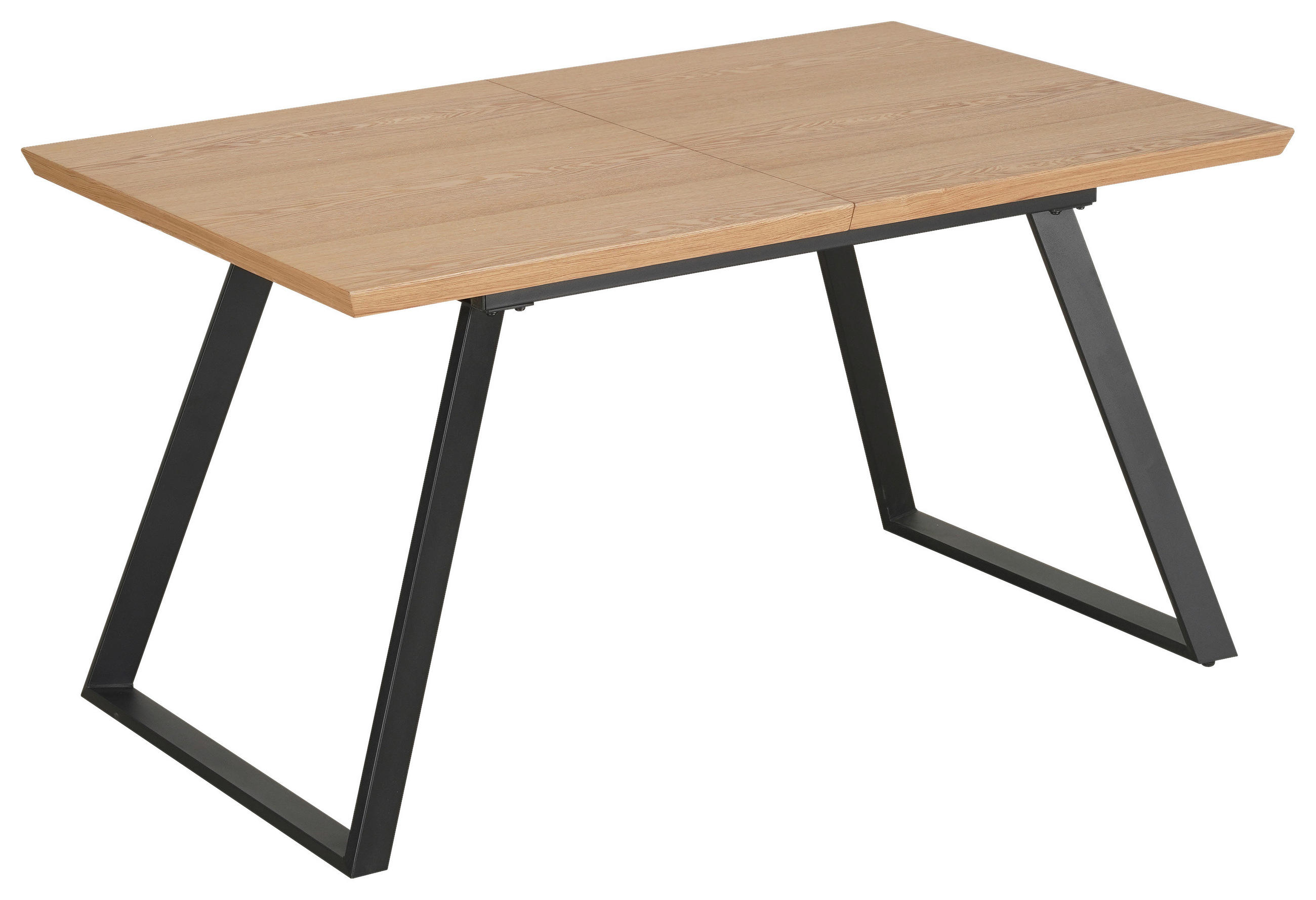 ESSTISCH Schwarz, Eichefarben rechteckig  ausziehbar  - Eichefarben/Schwarz, Design, Holzwerkstoff/Metall (140-180/90/76cm) - Carryhome