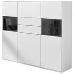 HIGHBOARD Weiß  150/131/40 cm  - Schwarz/Weiß, KONVENTIONELL, Glas/Holzwerkstoff (150/131/40cm) - Venda