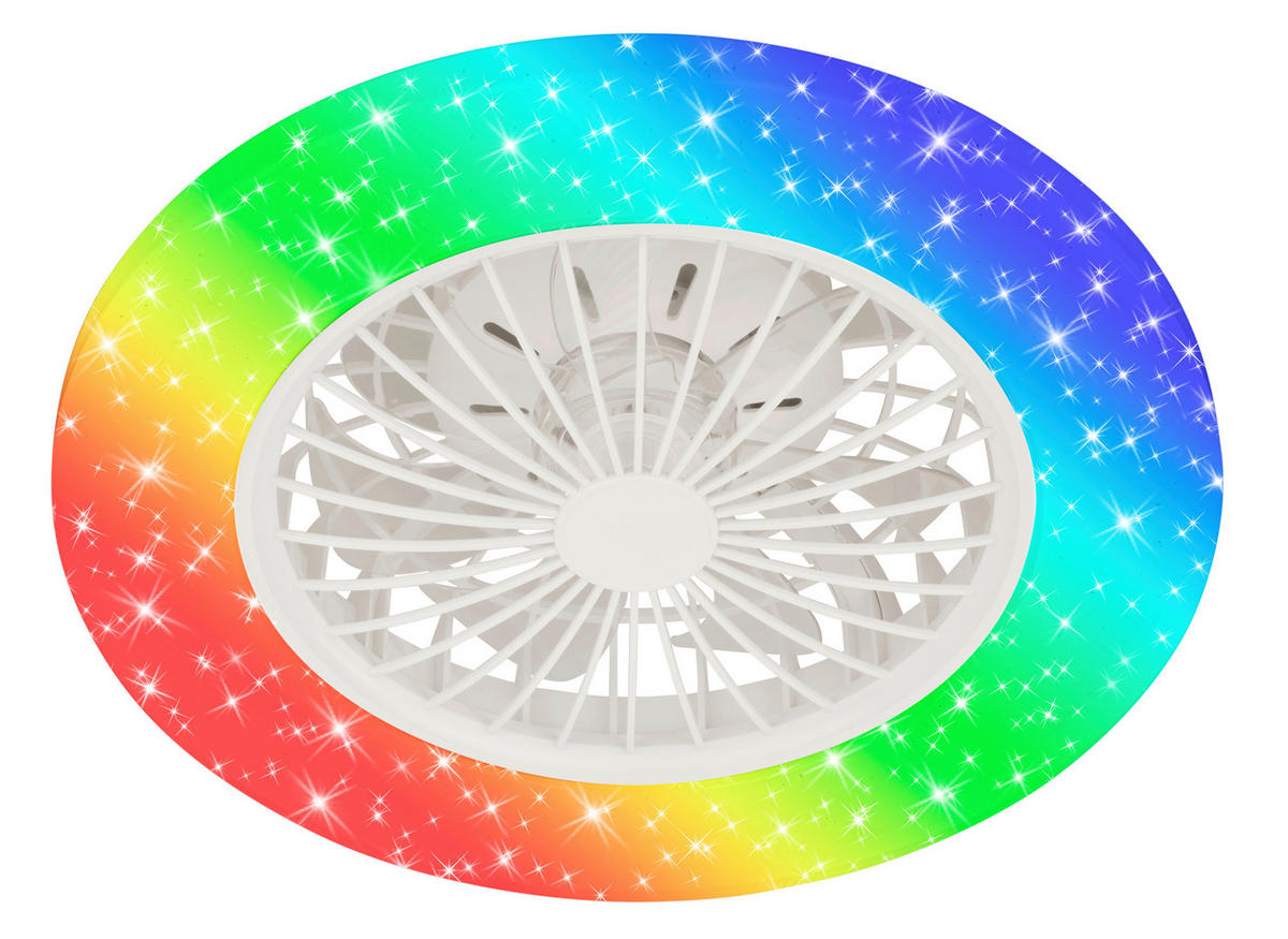 DECKENVENTILATOR 48.5/14.5 cm   - Weiß, Design, Kunststoff (48.5/14.5cm)