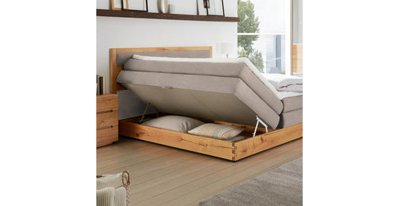 BOXSPRINGBETT 180/200 cm in Eichefarben, Beige - Eichefarben/Beige, KONVENTIONELL, Holz/Holzwerkstoff (180/200cm) - Valnatura