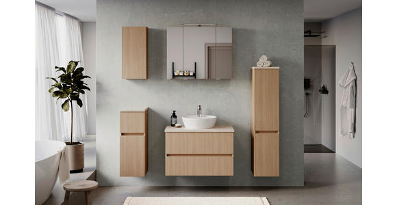SPIEGELSCHRANK 60/64/20 cm - Eichefarben/Silberfarben, KONVENTIONELL, Glas/Holzwerkstoff (60/64/20cm) - Xora