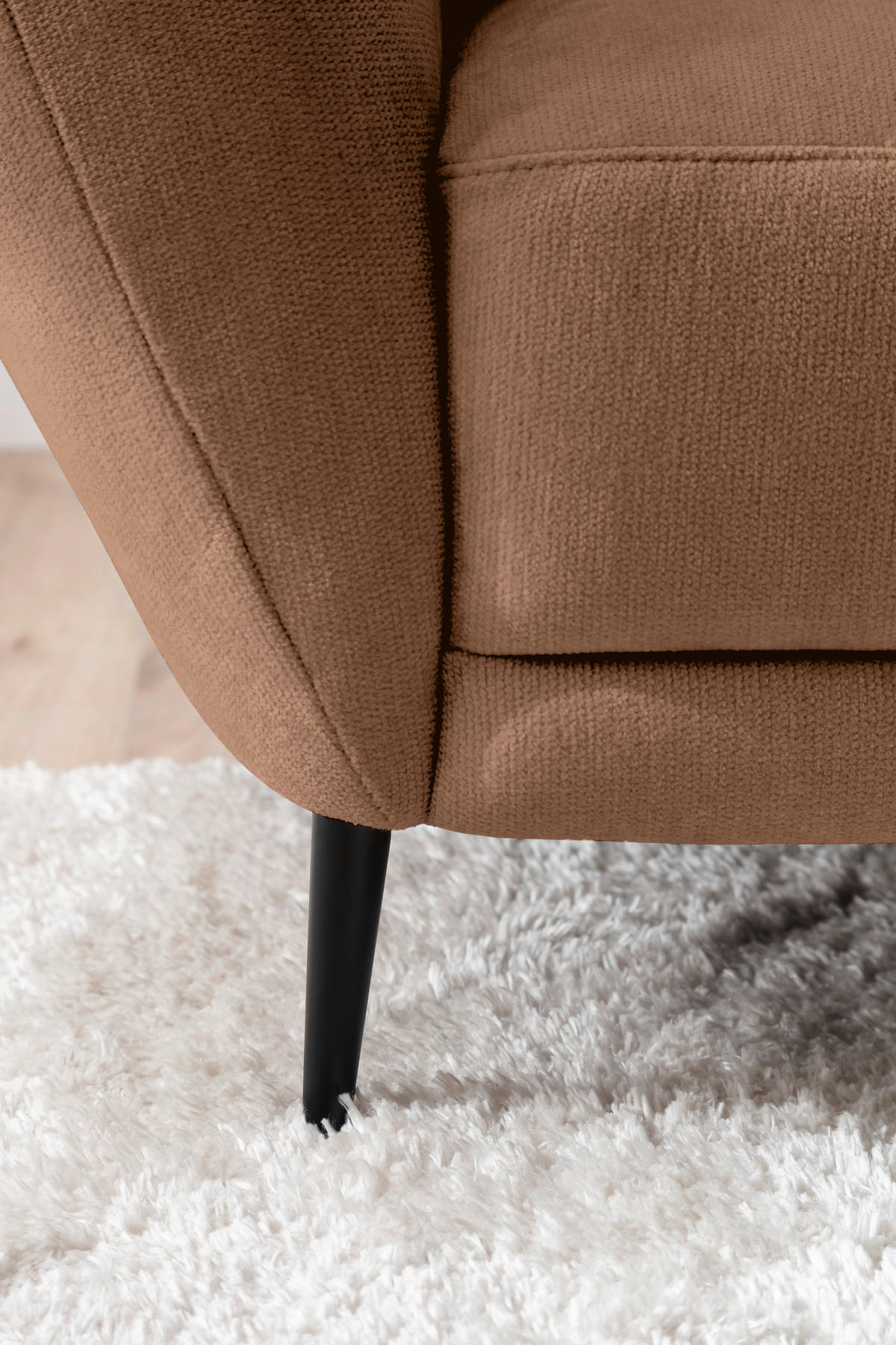 RÉCAMIERE Braun Chenille Zierkissen, Rücken echt  - Schwarz/Braun, KONVENTIONELL, Textil/Metall (224/70/97cm) - Hom`in