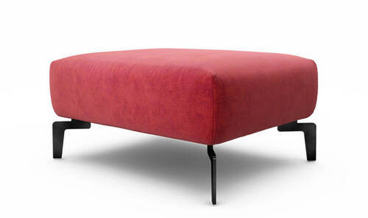 HOCKER in Textil Rot  - Rot/Schwarz, Design, Textil/Metall (90/70/46cm) - SENSOO