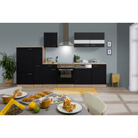 KÜCHENLEERBLOCK 310 cm   in Schwarz  - Edelstahlfarben/Eichefarben, Basics, Holzwerkstoff/Metall (310cm) - Respekta