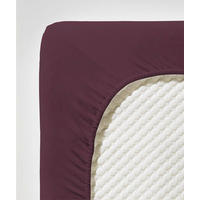 SPANNBETTTUCH Jenny C Single-Jersey  - Weinrot, Basics, Textil (200/200cm) - Fleuresse